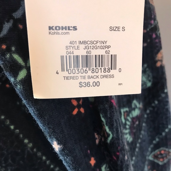 New With Tags! Women’s Sz Small SO Blue Print Sundress Casual Boho V Neck Dress - Picture 9 of 9